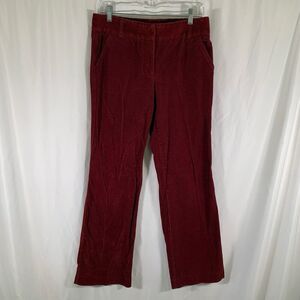 J. Crew Corduroy Pants Women's 8 Red Favorite Fit Mid Rise Cotton Blend
